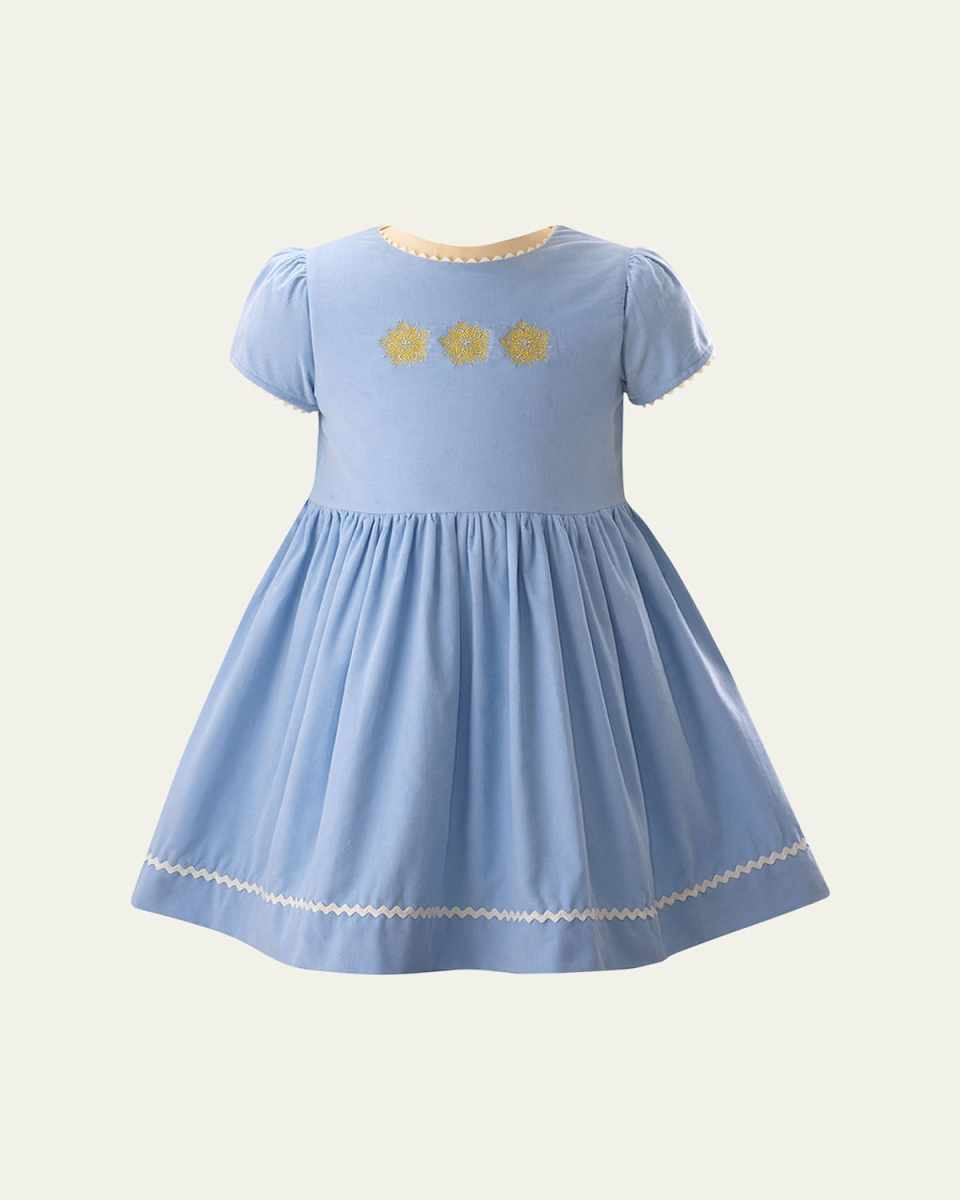Girl's Snowflake Embroidered Dress, Size 2-